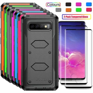 For Samsung Galaxy S10 S9 S23 S24 Ultra Rubber Rugged Case Cover /Tempered Glass - Picture 1 of 61