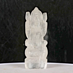 341 kt natürliche handgeschnitzte Quarzstatue Buddha meditierend beruhigende Gegenwart - Bild 1 von 4