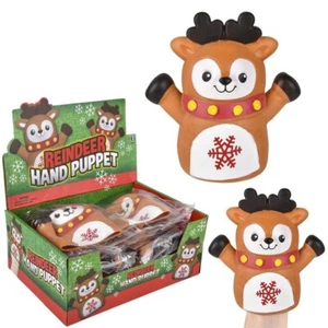 Marioneta de mano elástica de reno de 6" 12 unidades Navidad niños jugar ¡Nueva sellada! - Imagen 1 de 6
