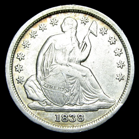 1838 Seated Liberty Dime Silver  ---- Nice Type Coin ---- #BB208 Cover