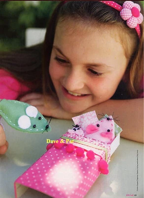 ORIGINAL SEWING CRAFT PATTERN CHILDS MICE MOUSE FINGER PUPPETS & BED TOY DOLL - Image 1 of 2