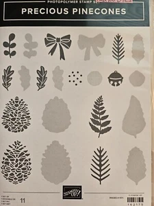 Stampin Up PRECIOUS PINECONES Reversible stamps NEW Christmas Retired - Picture 1 of 1