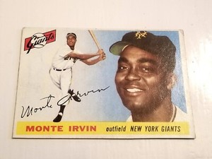 1955 Topps - #100 Monte Irvin NO CREASES OR WRINKLES, CARD MEASURES SHORT