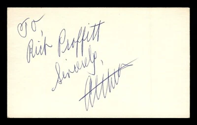 ALTHEA GIBSON SIGNED INDEX CARD - TENNIS & GOLF LEGEND "TO RICH PROFFITT" - JSA - Image 1 of 3