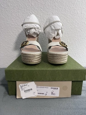 Brand New Gucci Women’s Mystic White Espadrilles Clifford Wedges Size 41 (US 11) - Image 1 of 4