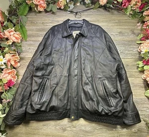Motorcycle Black Leather Coat Size 2X Big Men’s Lamb Skin BIKER Jacket Himalaya - Picture 1 of 15