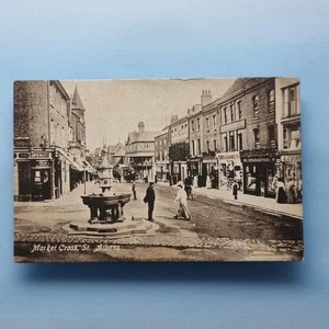 St Albans Postcard 1918 Hertfordshire Edwardian Market Cross Shopfronts - Picture 1 of 2