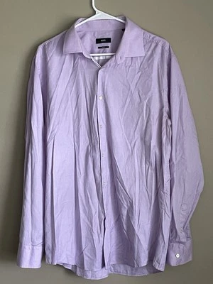 Hugo Boss Slim Fit Solid Purple Men’s 43 / 17 Button Down Dress Shirt - Image 1 of 4