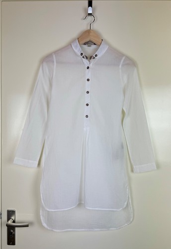 Camicia BURBERRY cotone abito tunica bianco leggero taglia 12 anni donna XS