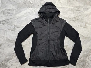 Giacca Lululemon Snug Sprinter con cappuccio taglia 10 nera capospalla preppy ventilata attiva - Foto 1 di 13
