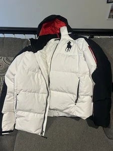 NWT Polo Ralph Lauren Big Pony Hooded 75% Down Puffer Jacket Coat - White L - Picture 1 of 7