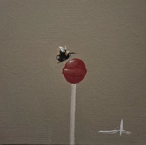 HUMMEL ÖLGEMÄLDE VIVEK MANDALIA 8X8 SIGNIERT SAMMLERSTÜCK IMPRESSIONISMUS - Bild 1 von 5