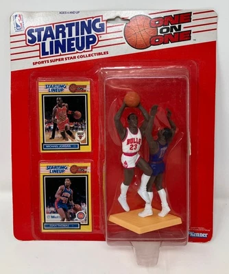 Alineación inicial uno a uno Michael Jordan vs. Isiah Thomas | COMO NUEVO en tarjeta | MoC Foto 1 de 4