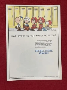 Publicité vintage 1994 MetLife Insurance Print Snoopy Peanuts personnages assurance ad - Photo 1/3