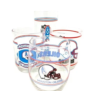 Houston Oilers Collectible Vintage Football Glassware Collection of 4 designs - Picture 1 of 8
