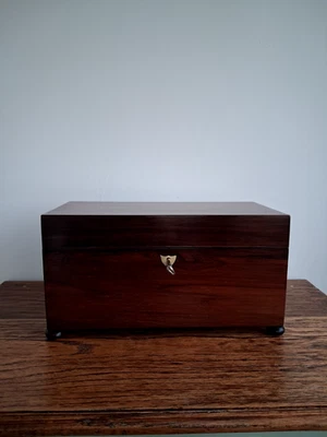 Georgian rosewood tea caddy  - Image 1 of 4