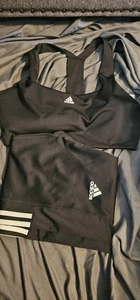 women's Adidas  2- piece tracksuit set, bottom w/Sports Bra Size L n D/DD CL17 - Picture 1 of 7