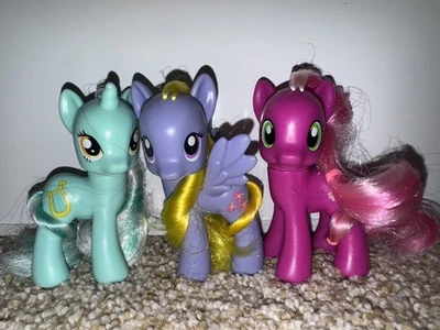 Hasbro G4 My Little Pony 2010 lote de 3 MLP cepillables Lyra + Cheerilee + Lily Foto 1 de 4