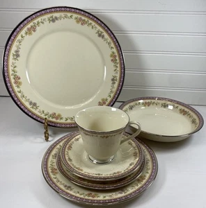 Lenox Fine Bone China Amethyst 6 pc Setting Dinner Salad Bread Bowl C & S - Picture 1 of 16