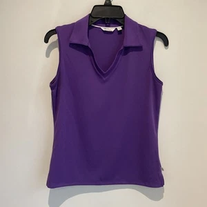 Camiseta sin mangas polo púrpura talla PEQUEÑA de tenis golf pickleball J21 para dama Hagen para mujer - Imagen 1 de 3