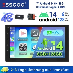 2 DIN DAB+ DVR Android 14 6+128G Carplay Autoradio GPS NAVI WiFi AM Bluetooth 4G - Bild 1 von 12