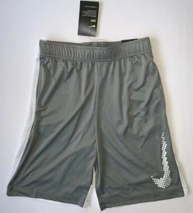 NWT Nike Dri-FIT Dominate Boy's Large Training Graphic Logo Gray 8" Shorts - Picture 1 of 2