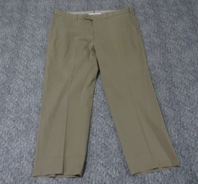 Ermenegildo Zegna Beige CashCo Comfort Cotton Cashmere Flat Front Pants Mens 38 - Image 1 of 4