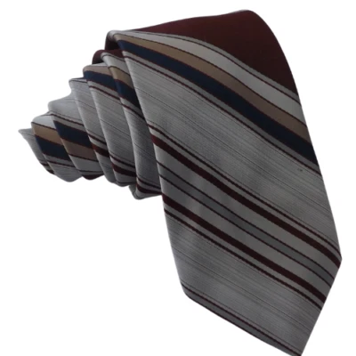 Corbata Bergere Hombre Poliéster Rayas 53" X 3.25" Blanco Azul Granate Foto 1 de 4