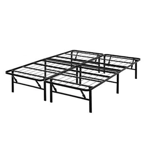 King 14" High Profile Foldable Steel Platform Bed Frame,Black - Picture 1 of 6
