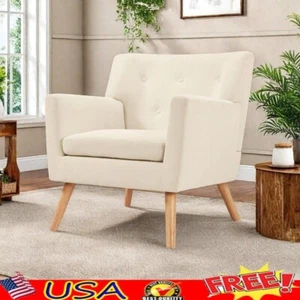 Mid Century Accent Chair Tufted Armchair Cozy Lounge Chair Modern Sofa Indoor US - Picture 1 of 8