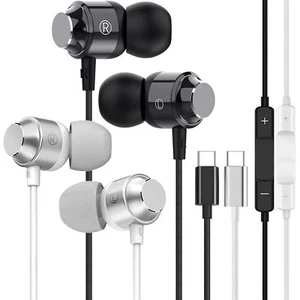 2 Pack USB C HeadphonesUSB C Wired Earphones with MicrophoneType C Earbuds Co... - Picture 1 of 8
