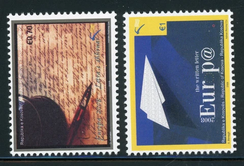 KOSOVO MNH: Scott #101-102 EUROPA CEPT 2008 Letter Airplane CV$7+ Cover