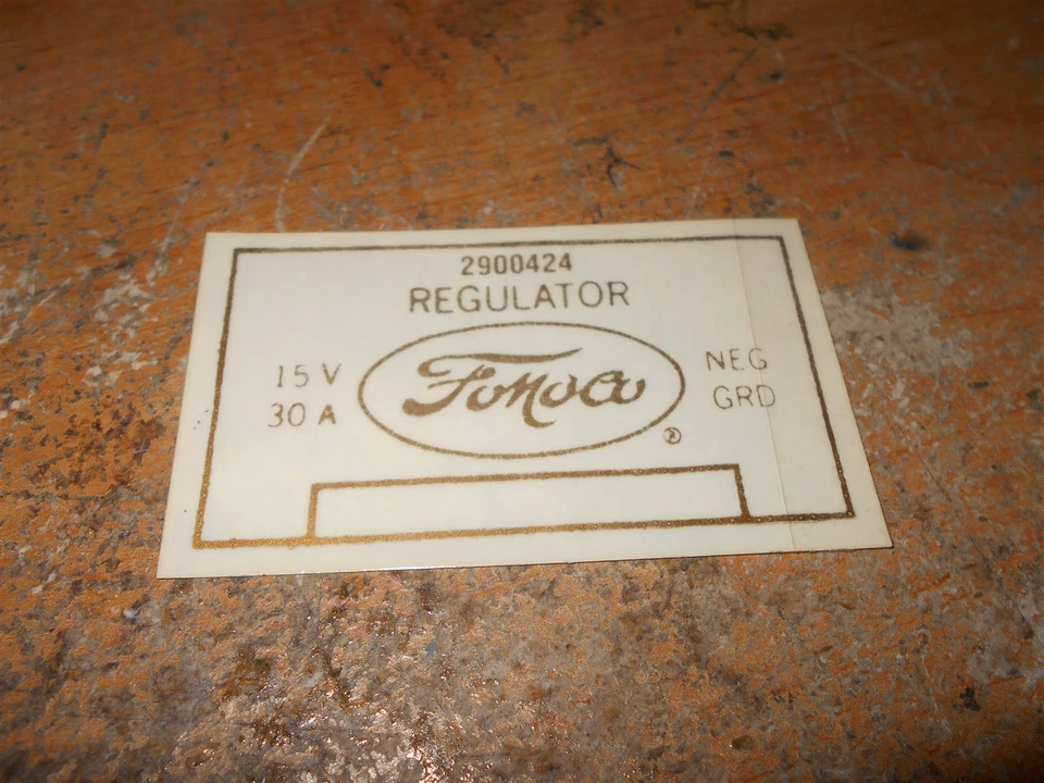 1958 1959 FORD FAIRLANE RANCHERO RETRACTABLE HARDTOP VOLTAGE REGULATOR DECAL NEW - Image 1 of 1