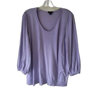 J. Jill | Light Purple Silk Cotton Knit Top L Casual Comfy Loungewear Modest - Picture 1 of 5