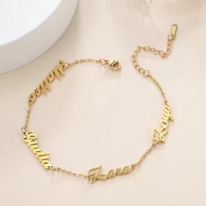 Custom 1-4 Multiple Name Bracelet Jewelry Gold Silver Stainless Steel Women Gift - Picture 1 of 6