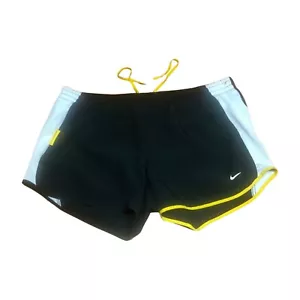 NIKE Dri Fit Livestrong Athletic Size M Women's Black Shorts Gym Running Swoosh - Picture 1 of 10