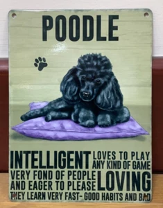 Poodle - Vintage Style Metal Wall Hanging Dog Sign - Picture 1 of 1