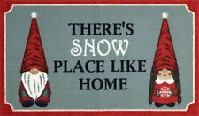 PRINTED KITCHEN RUG (17x27") 2 CHRISTMAS GNOMES,THERE'S SNOW PLACE LIKE HOME, OW