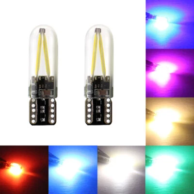 100Pcs T10 194 168 W5W COB Filament LED 30SMD Glass License Light Bulbs White - Image 1 of 4