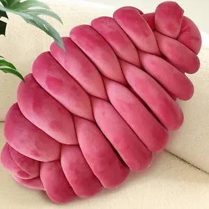 Cuscino Nodo Cuscino Decorativo a Getto, Foglia, Rosa, 17,7" Estetico - Foto 1 di 7