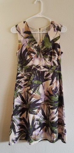 PALM ANGELS Abito in guaina Banana Republic taglia 2 multicolore foglia di palma tropicale rayon