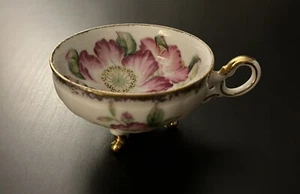 Vintage Ucagco Ceramics Japan Footed Teacup Purple Flower Gold Rim Excellent - Imagen 1 de 5