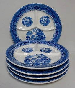 Royal Jackson BLUE WILLOW 9-1/2" Divided Grill Plates SOLD IN SETS OF FIVE - Picture 1 of 4