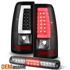 Fits 2003-2006 Chevy Silverado 1500 Black LED Tail Lights + LED 3rd Brake Light - Foto 1 di 12
