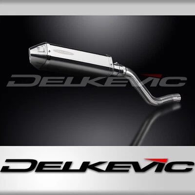 Kawasaki KLR650C 1995-2003 Slip On 13" Tri-Oval Stainless Exhaust Muffler Kit - Image 1 of 4