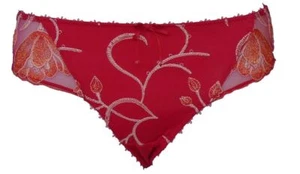 Fauve Amelie Flame Red Tanga 8 Slips Pants Höschen Blumenstickerei Dessous - Bild 1 von 3