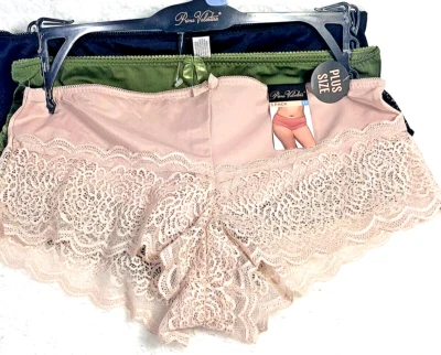 Calcinha de renda Prima Valentina feminina masculina tamanho 2XL 3 peças lingerie preta nude - Imagem 1 de 4