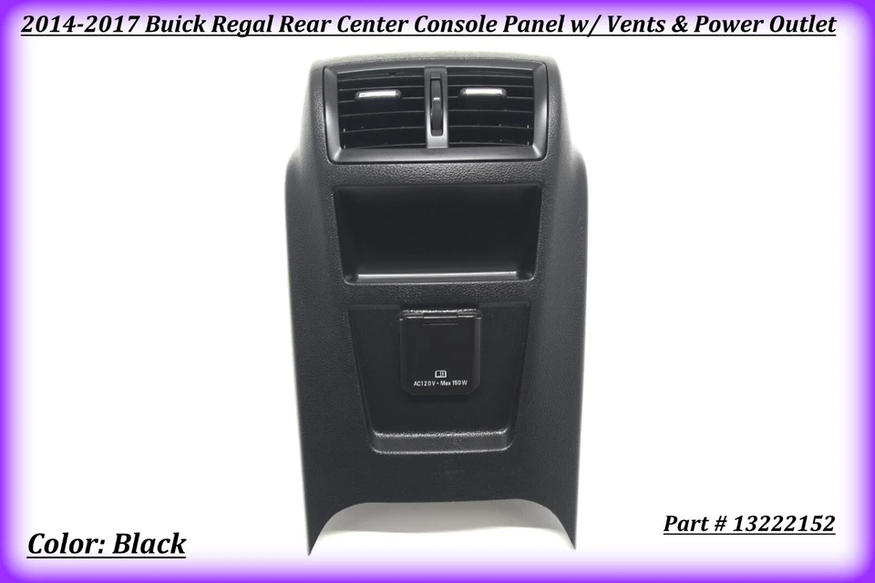 Крышка задней консоли 14–18 Buick Regal панель с вентиляционными отверстиями и розеткой | от оригинального производителя 13222152 - Изображение 1 из 4