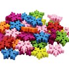 100 Wooden Snowflake Buttons 18mm for Christmas Decoration