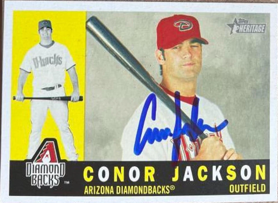 Topps Heritage #58 2009 autografiado por Conor Jackson Foto 1 de 1
